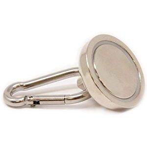 Magnet Expert Neodymium Pot Magnet with Carabiner for Holding Signage, Tools and Ropes 32mm Dia Pack of 20 Magnet Expert Neodymium Pot Magnet with Carabiner for Holding Signage, Tools and Ropes 32mm Dia Pack of 20