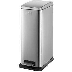 Black & Decker BXBN0004GB 20L Metallic Grey Slimline Pedal Bin with Soft Close Lid, Stainless Steel, 56cm x 22cm x 36cm Black & Decker BXBN0004GB 20L Metallic Grey Slimline Pedal Bin with Soft Close Lid, Stainless Steel, 56cm x 22cm x 36cm