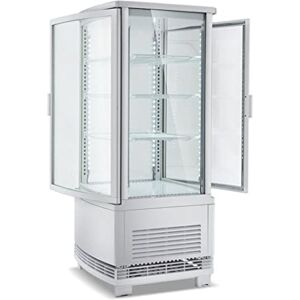 Stalwart DA-CL98RW Countertop Display Fridge 98 litres 4 Shelves White 2 Curved Doors Front Back Stalwart DA-CL98RW Countertop Display Fridge 98 litres 4 Shelves White 2 Curved Doors Front Back