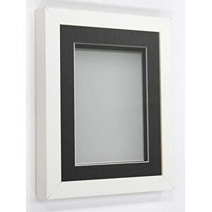 Frame Company Rickman Box Frame White with Grey Mount, 10x10 for 5x5 inch Frame Company Rickman Box Frame White with Grey Mount, 10x10 for 5x5 inch
