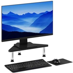 Furinno Turn-N-Tube Corner Monitor Riser Stand, Americano/Stainless Steel Tubes Furinno Turn-N-Tube Corner Monitor Riser Stand, Americano/Stainless Steel Tubes