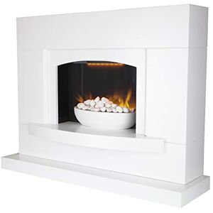 Warmlite WL45046 Oxford Pebble Fireplace with an Adjustable Thermostat and Weekly Timer, 1800W, White Warmlite WL45046 Oxford Pebble Fireplace with an Adjustable Thermostat and Weekly Timer, 1800W, White