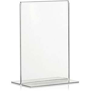 VITAdisplays Pack of 10 DIN A6 Advertising Stands, T-Stand, T-Stand in Portrait Format, Table Stand Made of Original Plexiglas VITAdisplays Pack of 10 DIN A6 Advertising Stands, T-Stand, T-Stand in Portrait Format, Table Stand Made of Original Plexiglas