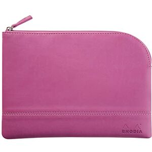 Rhodia 116641C Faux Leather Zipped Pouch Lilac Size M (16 x 22 cm) Genuine Stitching Orange Fabric Inside Storage for Documents, Small Supplies Rhodia 116641C Faux Leather Zipped Pouch Lilac Size M (16 x 22 cm) Genuine Stitching Orange Fabric Inside Storage for Documents, Small Supplies