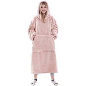 Waitu Wearable Blanket Sweatshirt for Women and Men, Super Warm and Cozy Big Blanket Hoodie, Thick Flannel Blanket with Sleeves and Giant Pocket Pink Waitu Wearable Blanket Sweatshirt for Women and Men, Super Warm and Cozy Big Blanket Hoodie, Thick Flannel Blanket with Sleeves and Giant Pocket Pink