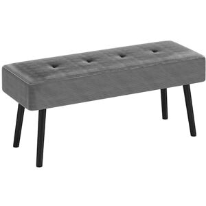 HOMCOM End of Bed Bench, Corduroy Bedroom Bench with Thick Padding and Steel Legs, Tufted Window Seat for Entryway, Living Room, Grey HOMCOM End of Bed Bench, Corduroy Bedroom Bench with Thick Padding and Steel Legs, Tufted Window Seat for Entryway, Living Room, Grey
