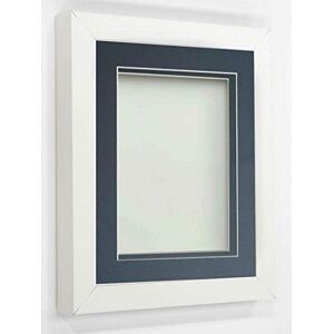 Frame Company Rickman Box Frame White with Blue Mount, 16x12 for 14x10 inch Frame Company Rickman Box Frame White with Blue Mount, 16x12 for 14x10 inch