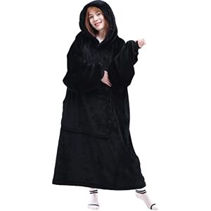 Waitu Wearable Blanket Sweatshirt Gifts for Women and Men, Super Warm and Cozy Big Blanket Hoodie, Thick Flannel Blanket with Sleeves and Giant Pocket Black Waitu Wearable Blanket Sweatshirt Gifts for Women and Men, Super Warm and Cozy Big Blanket Hoodie, Thick Flannel Blanket with Sleeves and Giant Pocket Black