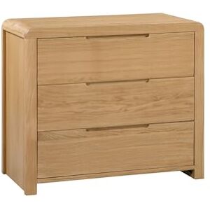 Julian Bowen Curve 3 Drawer Chest, Oak Julian Bowen Curve 3 Drawer Chest, Oak