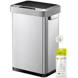 EKO Horizon Sensor Bin 45L, Touchless Automatic Rubbish Bin, Soft Close, Perfect for Kitchen & Home, Stainless Steel EKO Horizon Sensor Bin 45L, Touchless Automatic Rubbish Bin, Soft Close, Perfect for Kitchen & Home, Stainless Steel