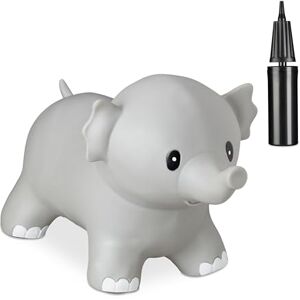 Relaxdays Elephant Bouncy Hopper, Incl. Pump, up to 100 kg, BPA-Free, for Children, Ride-On Bouncing Toy, Jumping, Grey Relaxdays Elephant Bouncy Hopper, Incl. Pump, up to 100 kg, BPA-Free, for Children, Ride-On Bouncing Toy, Jumping, Grey