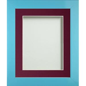 Frame Company Candy Range Aqua Blue 9x7 Frame With Plum Mount for image size 6x4 inches Frame Company Candy Range Aqua Blue 9x7 Frame With Plum Mount for image size 6x4 inches