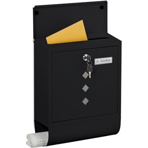 Relaxdays letterbox with window, metal, 4 keys, newspaper compartment, postbox, HWD approx. 38 x 31 x 13 cm, anthracite, Iron Relaxdays letterbox with window, metal, 4 keys, newspaper compartment, postbox, HWD approx. 38 x 31 x 13 cm, anthracite, Iron