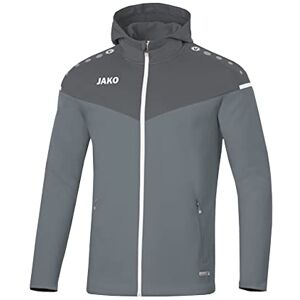 JAKO Men's Champ 2.0 Hooded Jacket, Stone Grey/Anthracite Light, L JAKO Men's Champ 2.0 Hooded Jacket, Stone Grey/Anthracite Light, L