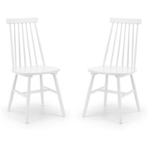 Julian Bowen Set Of 2 Alassio Spindle Back Dining Chairs White Julian Bowen Set Of 2 Alassio Spindle Back Dining Chairs White