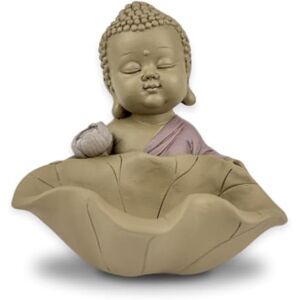 Zen Light Zen'Light Statue Buddha Baby Prior in Front of Lotus Zen Atmosphere in Your Sacred Room Beautiful Figure as Lucky Charm Height 10.5 cm Zen Light Zen'Light Statue Buddha Baby Prior in Front of Lotus Zen Atmosphere in Your Sacred Room Beautiful Figure as Lucky Charm Height 10.5 cm