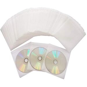HAPPYLIVE SHOPPING 100 Pack Premium CD DVD Sleeves,Thick Non-Woven Material Double-Sided Refill Plastic Sleeve for CD and DVD Storage Binders Disc Case (White) HAPPYLIVE SHOPPING 100 Pack Premium CD DVD Sleeves,Thick Non-Woven Material Double-Sided Refill Plastic Sleeve for CD and DVD Storage Binders Disc Case (White)