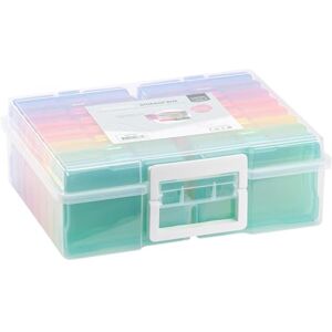Creative Labs Transparent Carry Case with Lid and 16 Colourful Containers, for Cutting Dies, Photos and Other Craft Supplies, Transparent, 37.50 x 30 x 13 cm Creative Labs Transparent Carry Case with Lid and 16 Colourful Containers, for Cutting Dies, Photos and Other Craft Supplies, Transparent, 37.50 x 30 x 13 cm