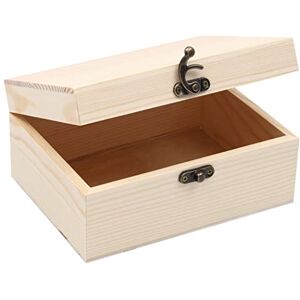 VIKOS Products (2-Pack Unfinished Unpainted Wooden Box with Hinged Lid for Crafts DIY Storage Jewelry Plain Pine Box Small 6.7"x5.1"x3.1 VIKOS Products (2-Pack Unfinished Unpainted Wooden Box with Hinged Lid for Crafts DIY Storage Jewelry Plain Pine Box Small 6.7"x5.1"x3.1