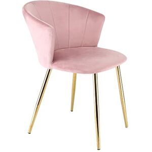RayGar Dunel Accent Dining Chair with Petal Back Armchair With Golden Chrome Finish Metal Tube Legs (Pink) RayGar Dunel Accent Dining Chair with Petal Back Armchair With Golden Chrome Finish Metal Tube Legs (Pink)