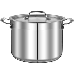 Nutrichef Stainless Steel Stock Pot 7.6 Litre – Large Induction Cooking Pot with Lid, 18/8 Food Grade Steel, Mirror Finish, for Soups, Stews, Pasta, Catering, Gas, Electric & Halogen Hob Compatible Nutrichef Stainless Steel Stock Pot 7.6 Litre – Large Induction Cooking Pot with Lid, 18/8 Food Grade Steel, Mirror Finish, for Soups, Stews, Pasta, Catering, Gas, Electric & Halogen Hob Compatible