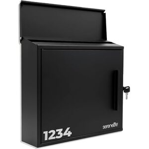 SereneLife Outdoor Wall Mailbox 0.46 Cubic FT Locking Mailbox Easy Installation, Secure Lock Mechanism Ideal for Residential or Commercial Use Wall Mountable 13.77" x 4.52" x 12.99 Black SereneLife Outdoor Wall Mailbox 0.46 Cubic FT Locking Mailbox Easy Installation, Secure Lock Mechanism Ideal for Residential or Commercial Use Wall Mountable 13.77" x 4.52" x 12.99 Black