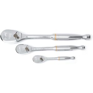 GEARWRENCH 3 Piece 1/4", 3/8" & 1/2" Drive Full Polish Ratchet Set, 90 Tooth 81206T, Multi GEARWRENCH 3 Piece 1/4", 3/8" & 1/2" Drive Full Polish Ratchet Set, 90 Tooth 81206T, Multi