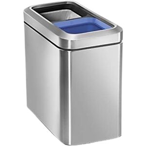 simplehuman CW1470 20L (10/10) Slim Open Recycling Office Business Commercial Bin with Recycle Indicator, Inner Buckets, Fingerprint-proof, Brushed Stainless Steel simplehuman CW1470 20L (10/10) Slim Open Recycling Office Business Commercial Bin with Recycle Indicator, Inner Buckets, Fingerprint-proof, Brushed Stainless Steel