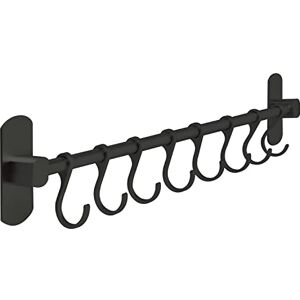 joeji's Kitchen Utensil Rack 40cm Aluminium Kitchen Rail with 8 Hanging Hooks Wall Mount Strong 3M Self Adhesive No Drill Space-Saving Tool Holder Black joeji's Kitchen Utensil Rack 40cm Aluminium Kitchen Rail with 8 Hanging Hooks Wall Mount Strong 3M Self Adhesive No Drill Space-Saving Tool Holder Black