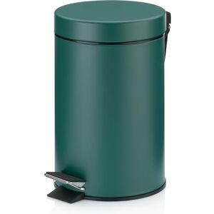 Kela cosmetic bin green 3l, metal pedal bin bathroom, bathroom waste bin with inner bin and carrying handle, MONACO, alpine green matt Kela cosmetic bin green 3l, metal pedal bin bathroom, bathroom waste bin with inner bin and carrying handle, MONACO, alpine green matt