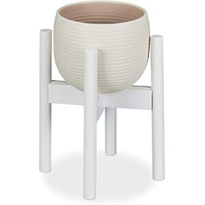Relaxdays Bamboo Plant Stand, Adjustable, Flower Pots max. 32 cm, Pot Support, H: 35.5 cm, White Relaxdays Bamboo Plant Stand, Adjustable, Flower Pots max. 32 cm, Pot Support, H: 35.5 cm, White