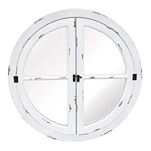 ASPECT Round Distressed Finish Window Mirror/Garden Mirror/Decorative Mirror (Distressed White, 70 dia x 2 cm) ASPECT Round Distressed Finish Window Mirror/Garden Mirror/Decorative Mirror (Distressed White, 70 dia x 2 cm)