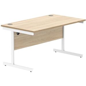 Office Hippo Essentials Rectangular Writing Computer Work Place, Home Office Desk with Cable Port Management, MFC, Canadian Oak, 140x80cm Office Hippo Essentials Rectangular Writing Computer Work Place, Home Office Desk with Cable Port Management, MFC, Canadian Oak, 140x80cm