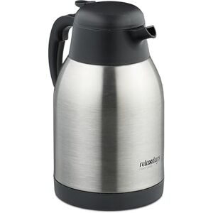 Relaxdays Vacuum Coffee Pot Made of Stainless Steel, Keep Drinks Warm, Thermo Jug, vol. 2 Litre, with Handle, Silver, 25.5 x 17.5 x 14 cm Relaxdays Vacuum Coffee Pot Made of Stainless Steel, Keep Drinks Warm, Thermo Jug, vol. 2 Litre, with Handle, Silver, 25.5 x 17.5 x 14 cm