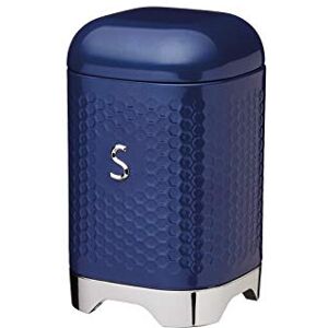 KitchenCraft Lovello Textured Sugar Canister with Geometric Hexagon Pattern, 11 x 11 x 19 cm (4.5" x 4.5" x 7.5") Midnight Navy KitchenCraft Lovello Textured Sugar Canister with Geometric Hexagon Pattern, 11 x 11 x 19 cm (4.5" x 4.5" x 7.5") Midnight Navy