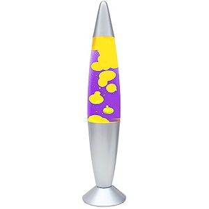 Global Gizmos 48809 Purple and Yellow Lava Lamp/Silver Base Colour/Retro Nostalgia/Relaxing Mood Light / 16 Inch Height Global Gizmos 48809 Purple and Yellow Lava Lamp/Silver Base Colour/Retro Nostalgia/Relaxing Mood Light / 16 Inch Height