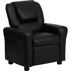 Flash Furniture Contemporary Kids Recliner with Cup Holder and Headrest, Leather, Black, 60.96 x 48.26 x 48.26 cm Flash Furniture Contemporary Kids Recliner with Cup Holder and Headrest, Leather, Black, 60.96 x 48.26 x 48.26 cm