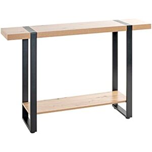 HAKU Möbel Console Oak, Black, Metal, Particleboard Size: W 120 cm X H 82 cm X D 30 cm, Style: Modern HAKU Möbel Console Oak, Black, Metal, Particleboard Size: W 120 cm X H 82 cm X D 30 cm, Style: Modern