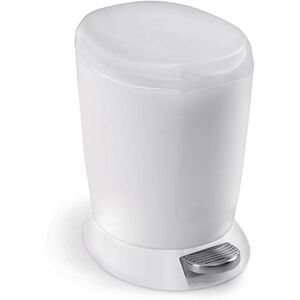 simplehuman CW1318 6L Round Pedal Bin, Small Bin for Bathroom Bedroom Office, Strong Steel Pedal, Inner Bucket, White Plastic simplehuman CW1318 6L Round Pedal Bin, Small Bin for Bathroom Bedroom Office, Strong Steel Pedal, Inner Bucket, White Plastic