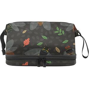 Generic Multi-Functional Storage Travel Cosmetic Bag with Handle,Large Capacity Travel Cosmetic Bag,Colorful Cicada Pattern with Dark Color Background Generic Multi-Functional Storage Travel Cosmetic Bag with Handle,Large Capacity Travel Cosmetic Bag,Colorful Cicada Pattern with Dark Color Background