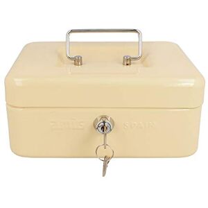 Amig Cash Box with Removable Coin Compartment Nickel-Plated Safety Lock Durable Steel Construction Ideal for Shops and Offices, Ivory, Alloyed Steel 200 x 160 x 70 mm Amig Cash Box with Removable Coin Compartment Nickel-Plated Safety Lock Durable Steel Construction Ideal for Shops and Offices, Ivory, Alloyed Steel 200 x 160 x 70 mm