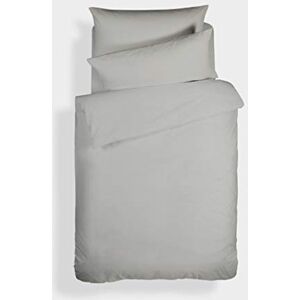 Bianca Plain Dyed Silver Duvet Cover Set for 90 cm Beds 100% Cotton Percale Bianca Plain Dyed Silver Duvet Cover Set for 90 cm Beds 100% Cotton Percale