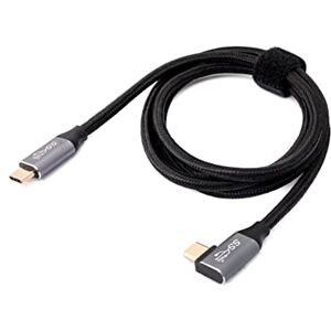 SYSTEM-S USB 3.1 Gen 2 100W Cable 100cm Type C Male to Male Angle Braided Adapter Black SYSTEM-S USB 3.1 Gen 2 100W Cable 100cm Type C Male to Male Angle Braided Adapter Black