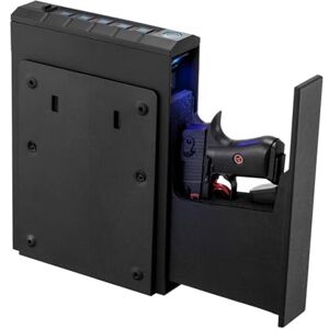 VEVOR Gun Safe, Slider Handgun Gun Safe with Fingerprint/Password/Key, 3-Way Quick Access Firearm Case Box with Lighting for 1 Pistol & Magazine, Mounted Pistol Gun Box for Nightstand Bedside Desk Car VEVOR Gun Safe, Slider Handgun Gun Safe with Fingerprint/Password/Key, 3-Way Quick Access Firearm Case Box with Lighting for 1 Pistol & Magazine, Mounted Pistol Gun Box for Nightstand Bedside Desk Car