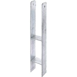 Alberts GAH- 213626 H-Post Support, hot-dip galvanised, Total Height: 600 mm, Material Thickness: 6 mm, Clear Width: 91 mm Alberts GAH- 213626 H-Post Support, hot-dip galvanised, Total Height: 600 mm, Material Thickness: 6 mm, Clear Width: 91 mm