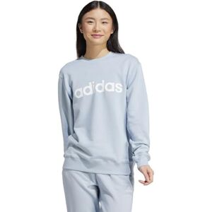 adidas Women's Essentials Linear French Terry Sweatshirt, wonder blue/white, M adidas Women's Essentials Linear French Terry Sweatshirt, wonder blue/white, M