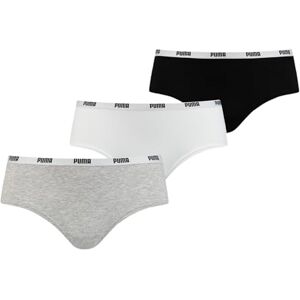 Puma Women's Hipster Panties (3-Pack), White/Grey/Black, S Puma Women's Hipster Panties (3-Pack), White/Grey/Black, S