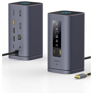 Baseus Docking Station for MacBook, SpaceMate(MAC) USB C 3 Monitors with 3 * 4K HDMI, 10Gbps USB Ports, 100W PD, Gigabit Ethernet, Audio, Triple Display for M1/M2/M3&Win Baseus Docking Station for MacBook, SpaceMate(MAC) USB C 3 Monitors with 3 * 4K HDMI, 10Gbps USB Ports, 100W PD, Gigabit Ethernet, Audio, Triple Display for M1/M2/M3&Win