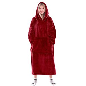 Waitu Wearable Blanket Sweatshirt for Women and Men, Super Warm and Cozy Big Blanket Hoodie, Thick Flannel Blanket with Sleeves and Giant Pocket Red Waitu Wearable Blanket Sweatshirt for Women and Men, Super Warm and Cozy Big Blanket Hoodie, Thick Flannel Blanket with Sleeves and Giant Pocket Red
