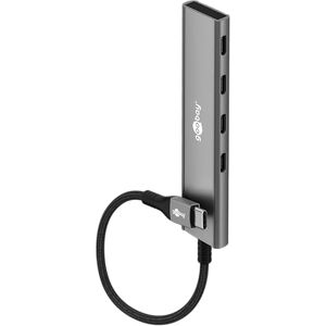 Goobay USB-C 4 Port Slim Hub 4x C (USB 3. 2), SuperSpeed 5Gbit/s, aluminum housing, compatible with MacBook, iPhone, Android, SSD, Windows/macOS/Linux, 76564 Goobay USB-C 4 Port Slim Hub 4x C (USB 3. 2), SuperSpeed 5Gbit/s, aluminum housing, compatible with MacBook, iPhone, Android, SSD, Windows/macOS/Linux, 76564